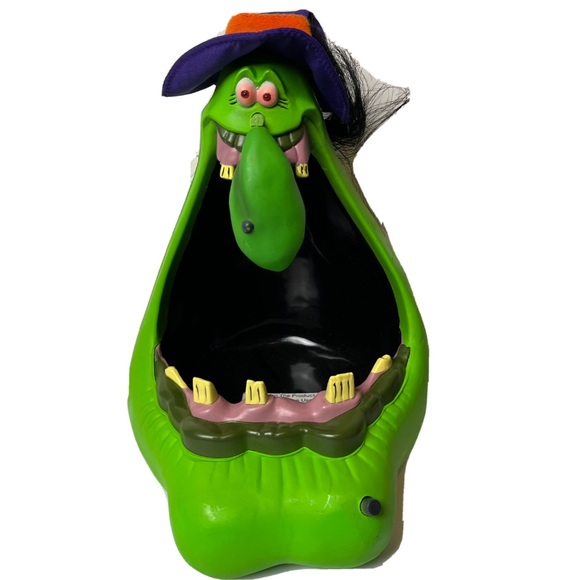 Gemmy Holiday Gemmy Talking Green Witch Candy Dish Bowl Talkative